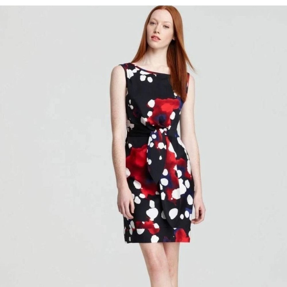 Diane von Furstenberg New Della Silk Faux Wrap Black Explosion Mini Dress 8